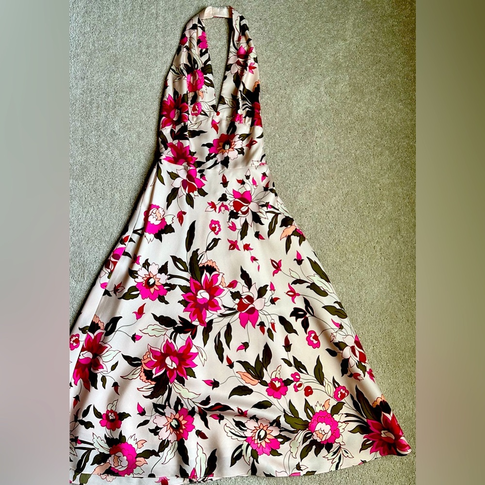 Pink silk floral Laundry by Shelli Segal dress, size 0